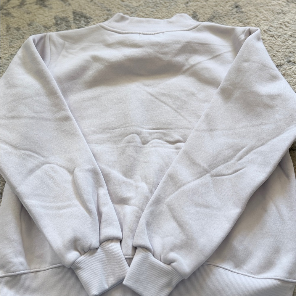 NIB Parke Varsity Mockneck Lilac White - Picture 7 of 7